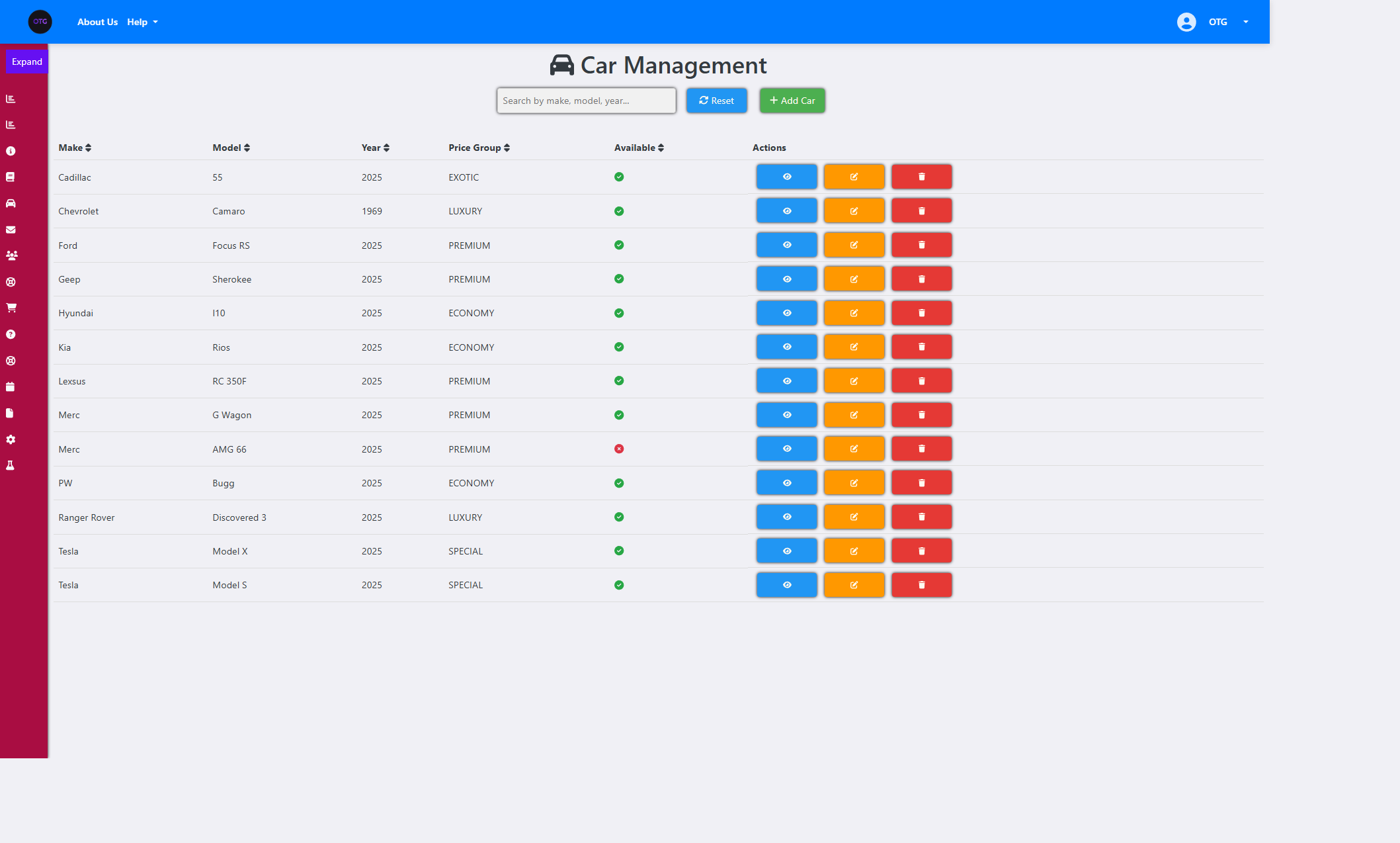 Admin Car Management