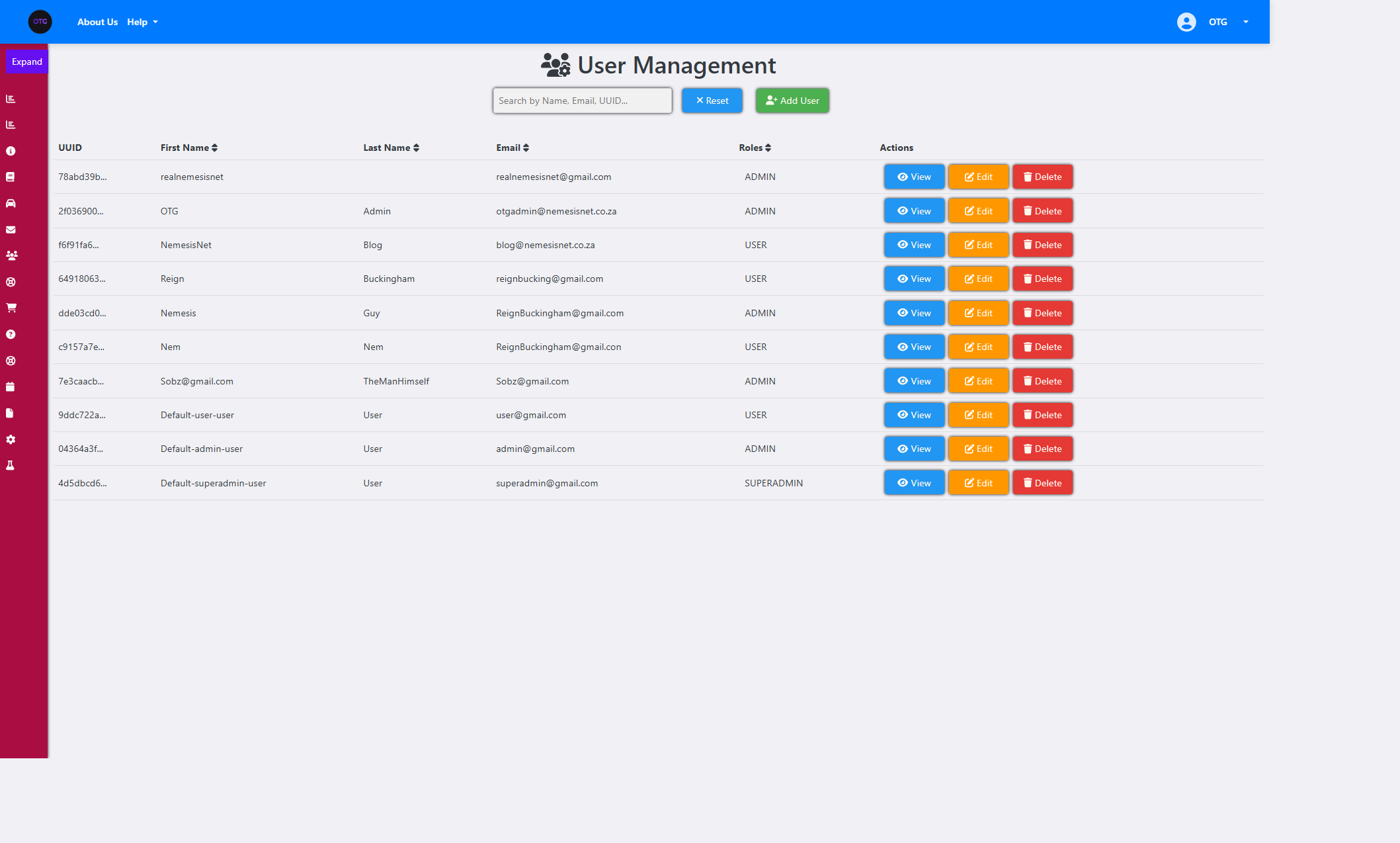 Admin User Management