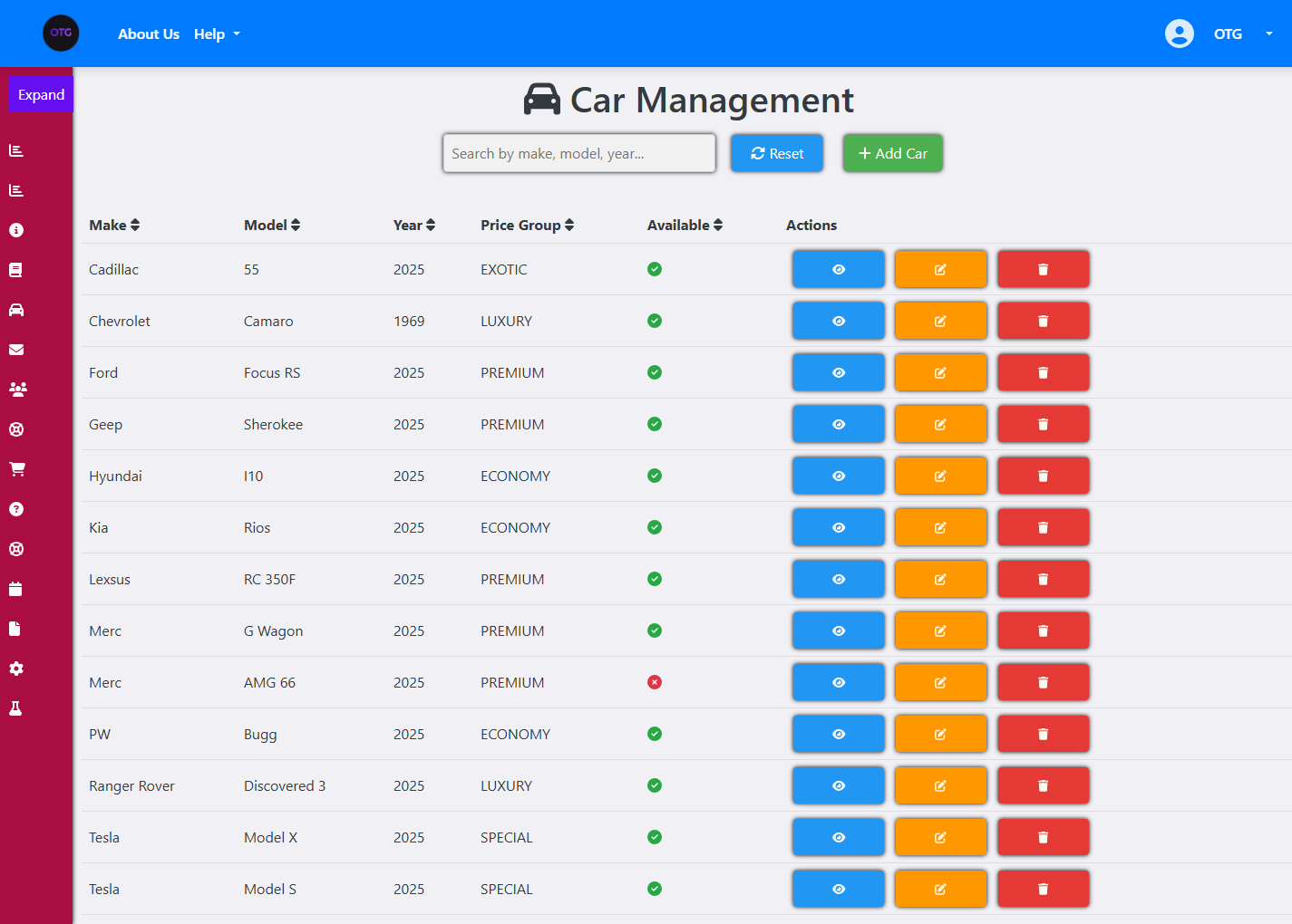 Admin Car Management