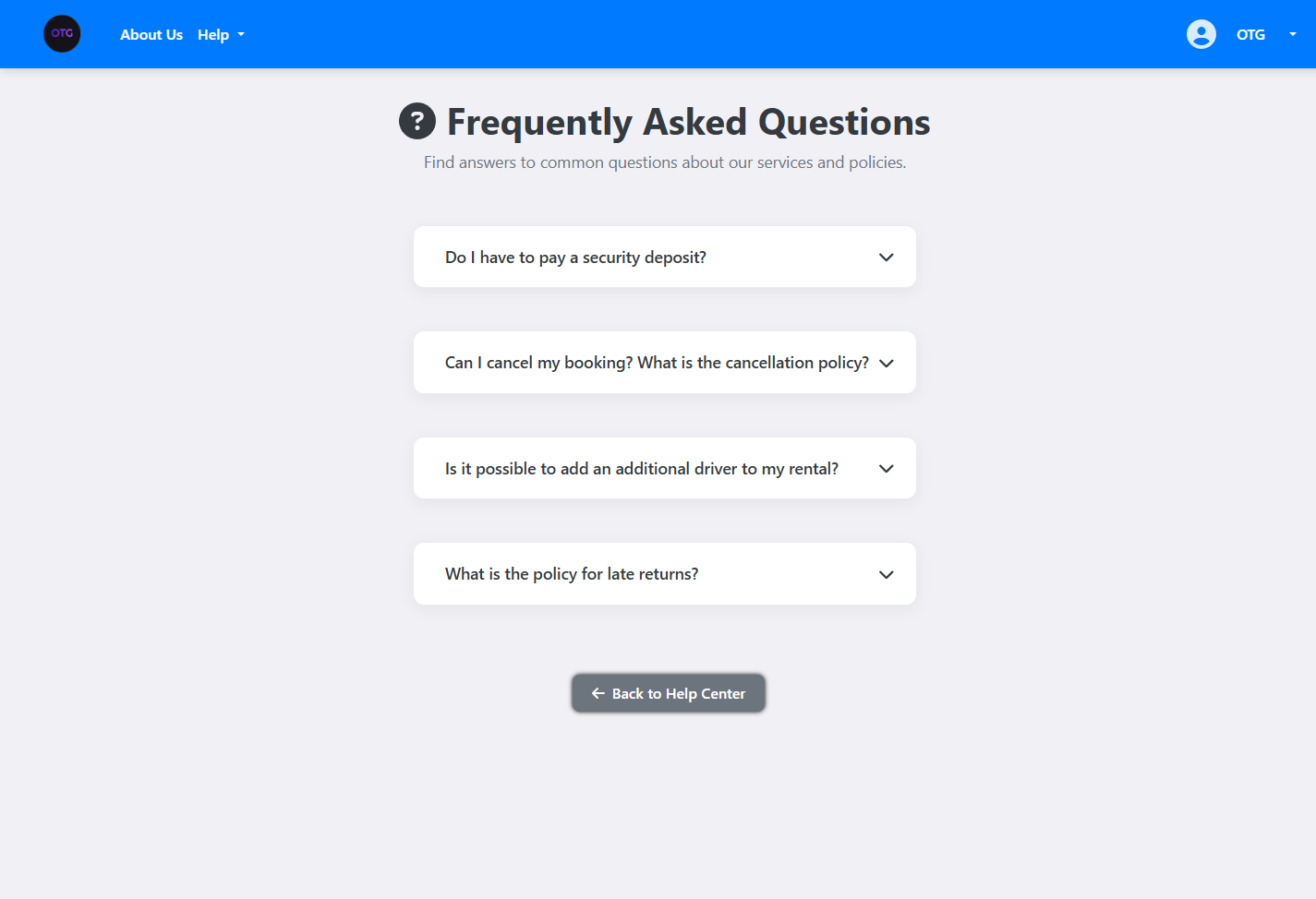 OnTheGoRentals FAQ