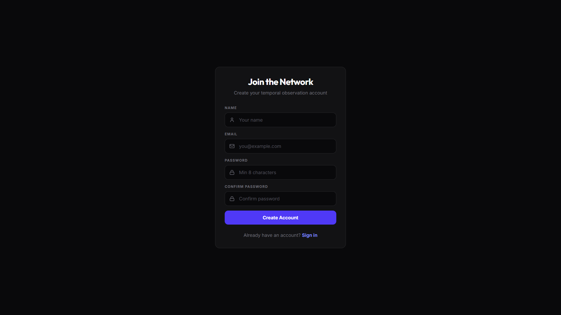 Since signup page