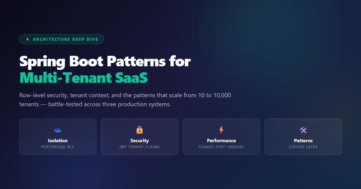 Spring Boot Multi-Tenant SaaS Architecture Deep Dive