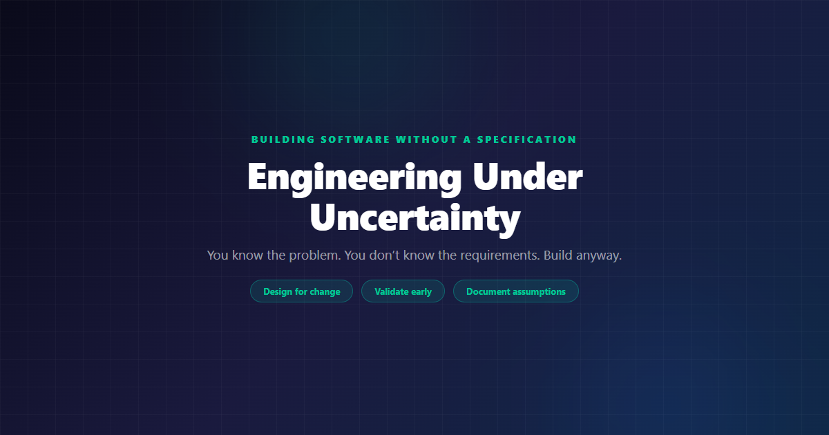 Building Software Without a Specification Engineering Under Uncertainty