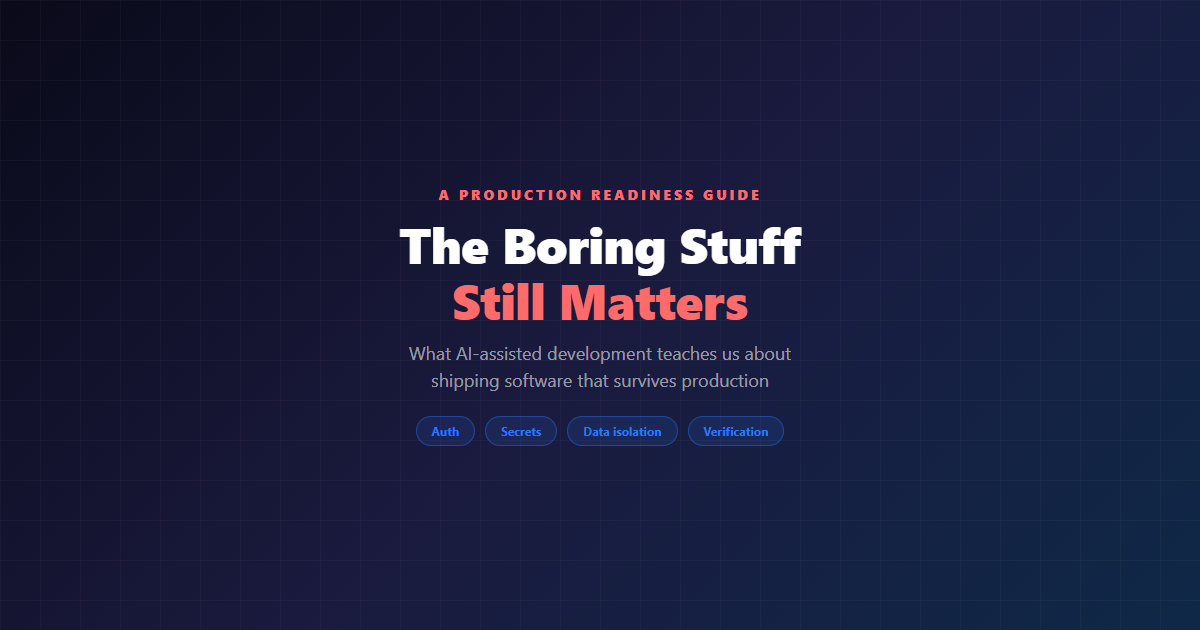 The Boring Stuff Still Matters - a production readiness guide for AI-assisted development